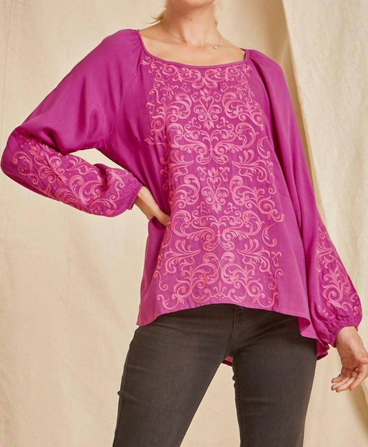 Andree By Unit - Tonal Embroidered Blouse