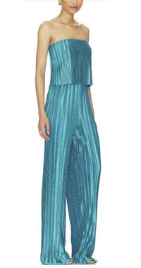 Amanda Uprichard Collina Pleated Strapless Jumpsuit in maui - women's pants - alternate view
