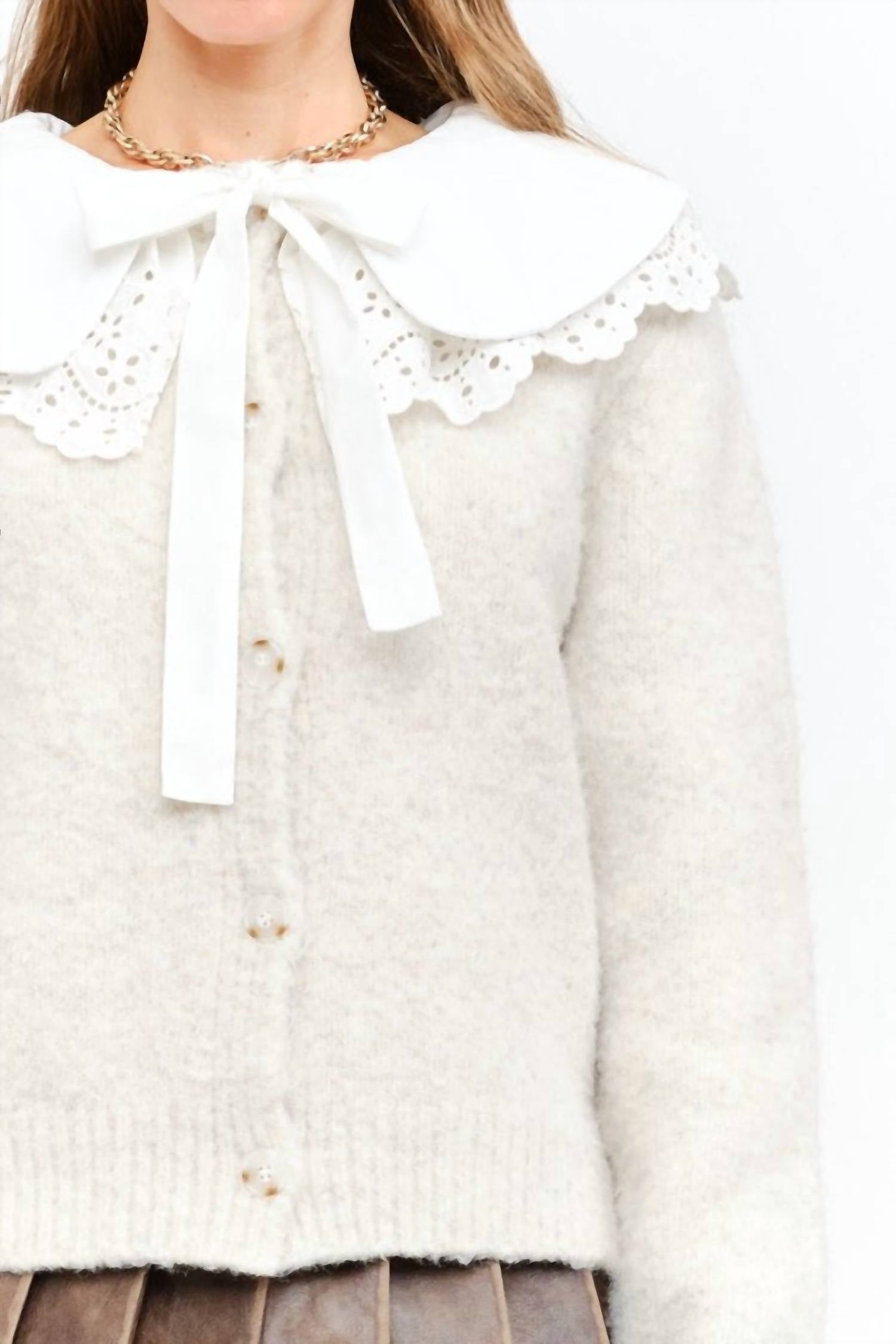Sofie The Label - Dahlia Knit Peter Pan Collar Buttoned Cardigan