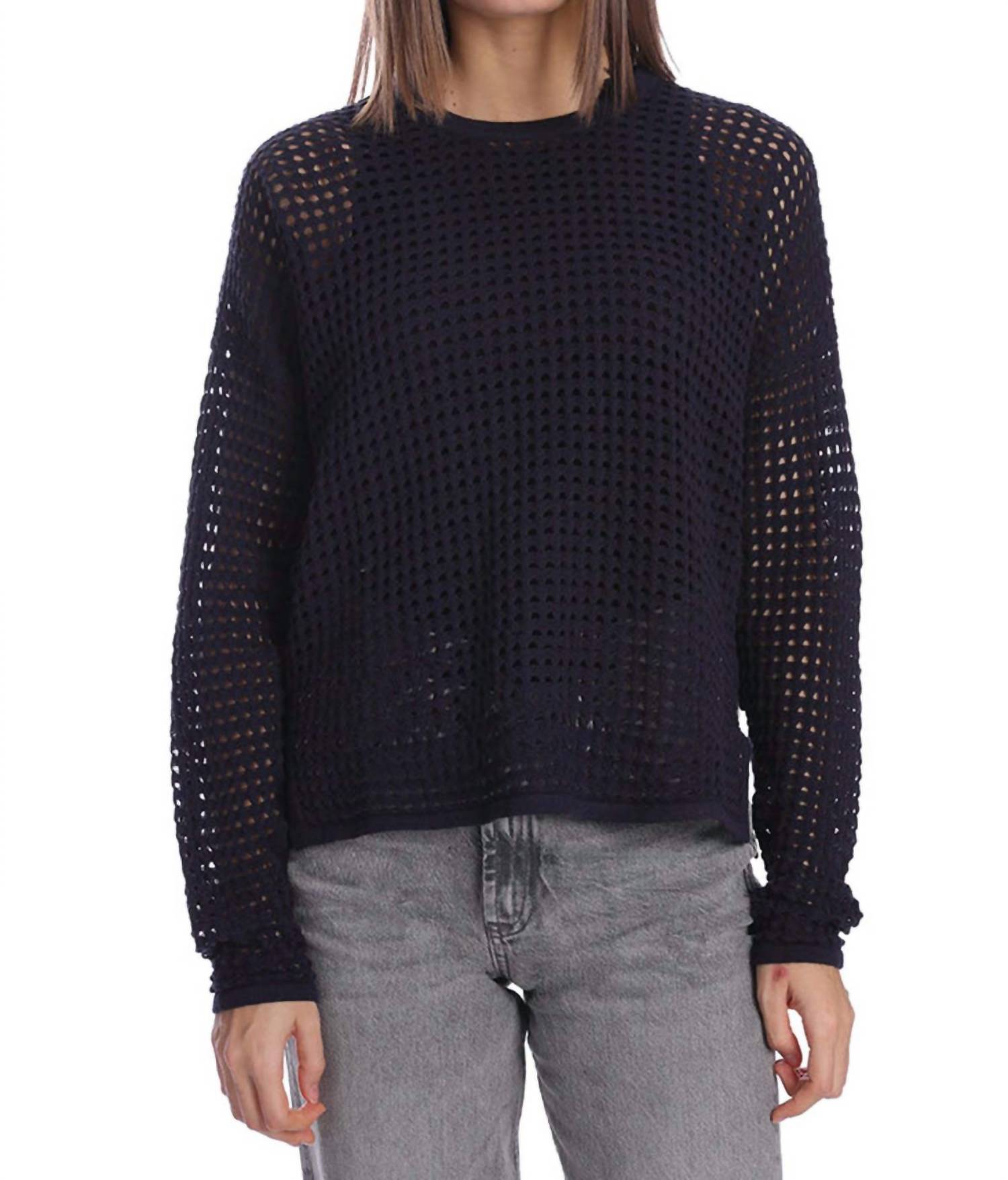 Minnie Rose - Cotton Cashmere Open Stitch Pullover Top