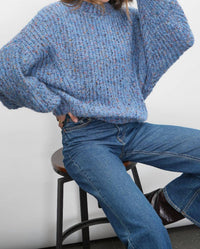 Greylin - Jasper Slouchy Speckled Crew Neck Sweater