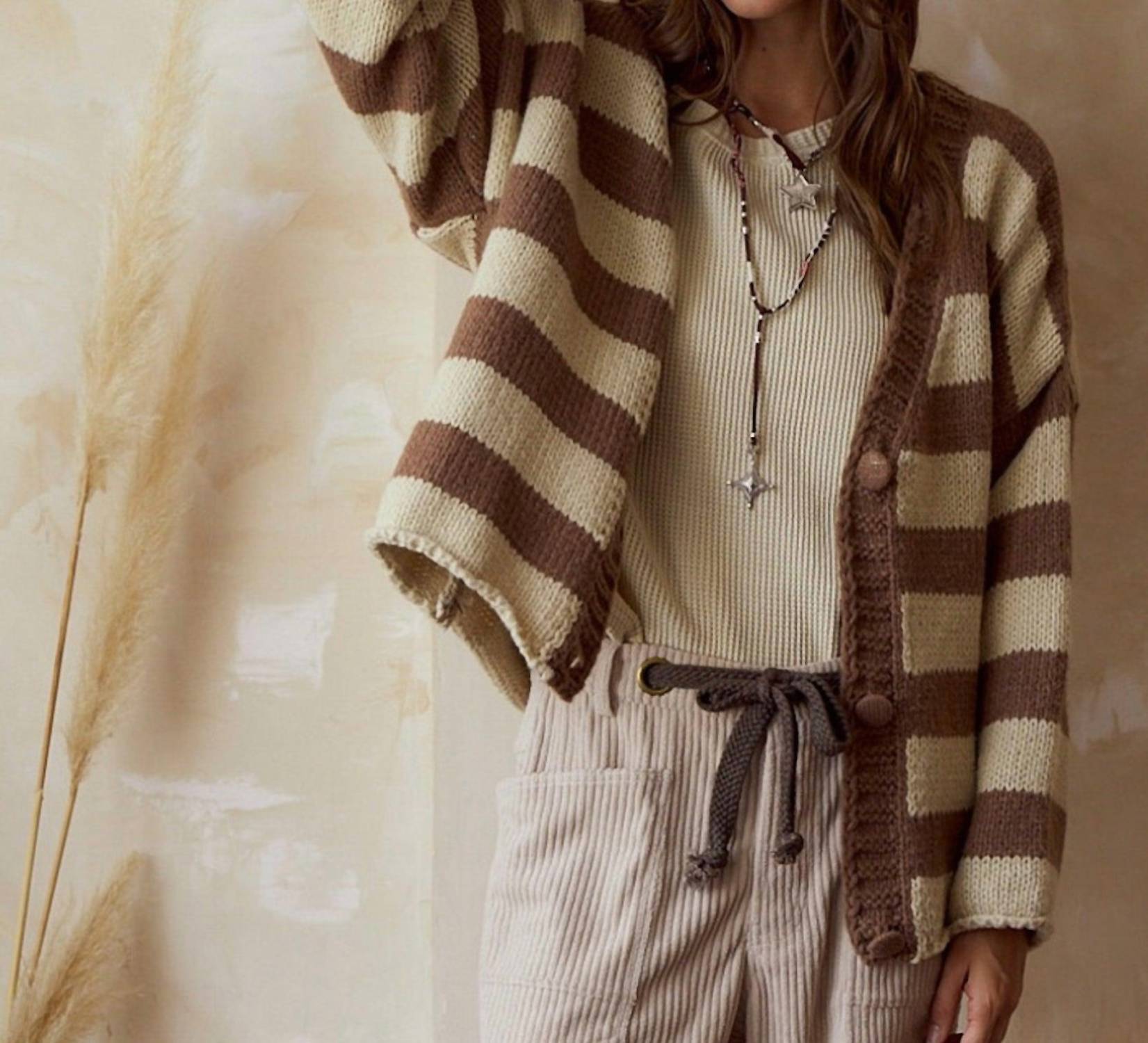 Lovlov - Striped Two Tone Cardigan