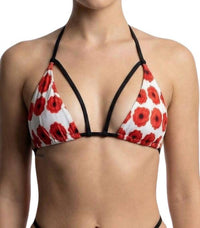 Voglia Swimwear Halle Reversible Bikini Top in black red white - women's swimwear