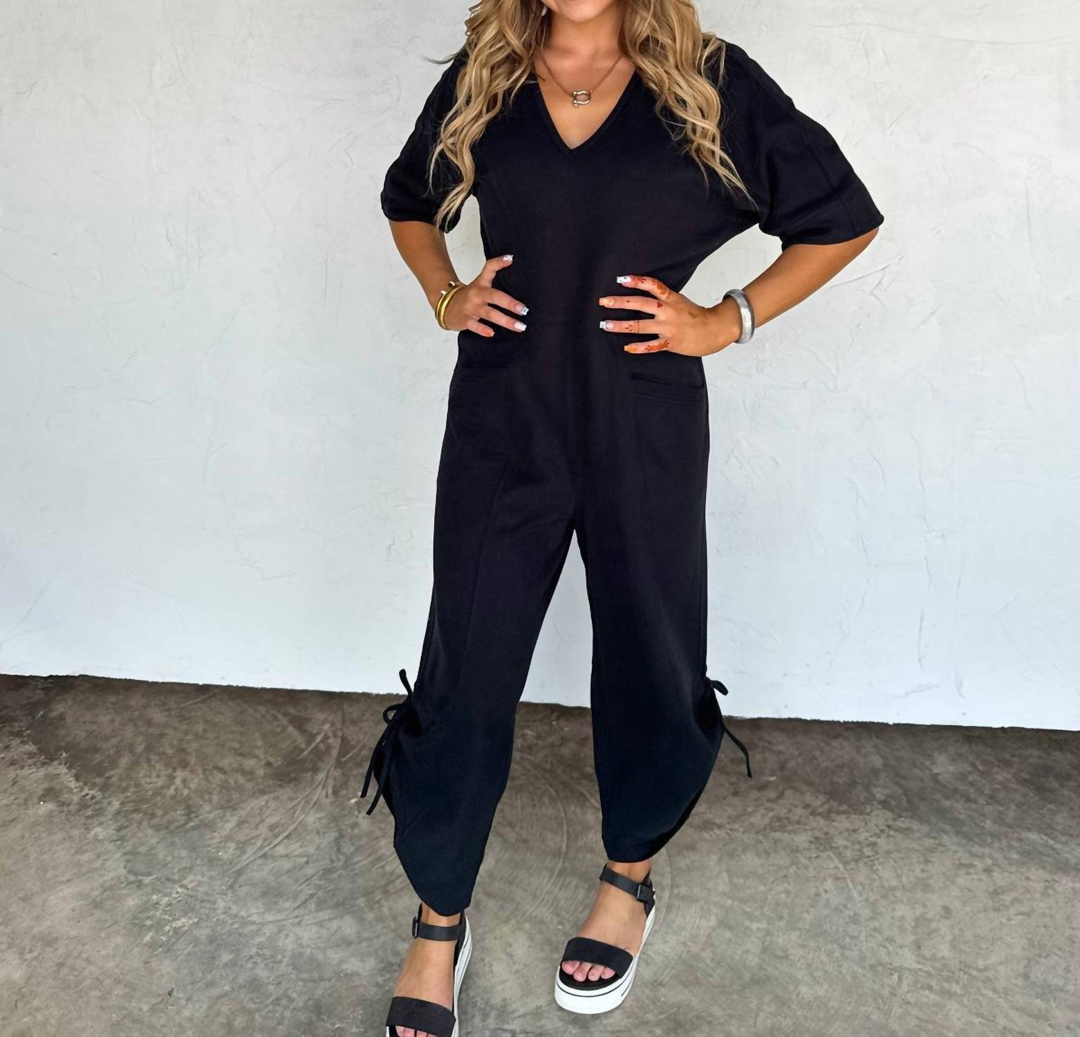 BLAKELEY Cam Luxe Loung Jumpsuit in black - women's pants