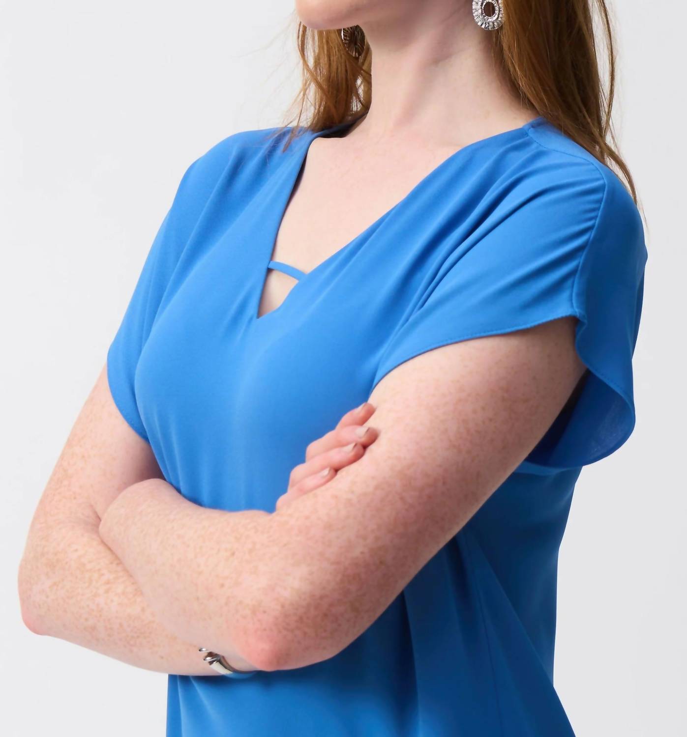 Joseph Ribkoff - V-neck Lightweight Asymmetric Top