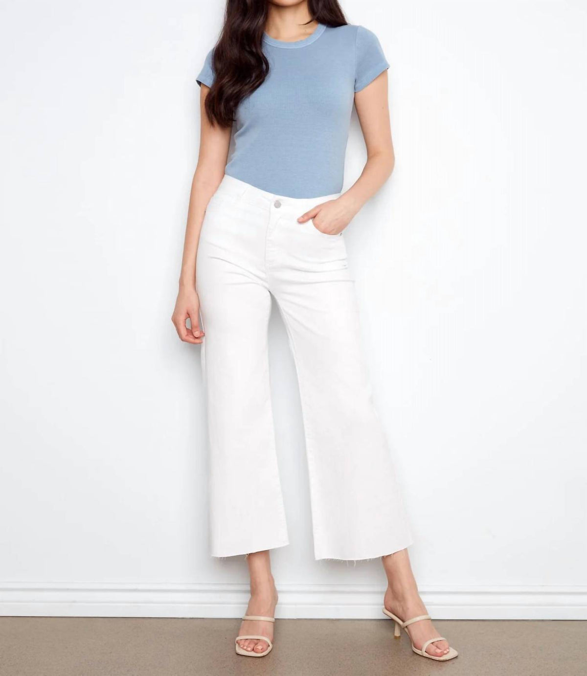 Charlie B - Cropped Flare Twill Pants