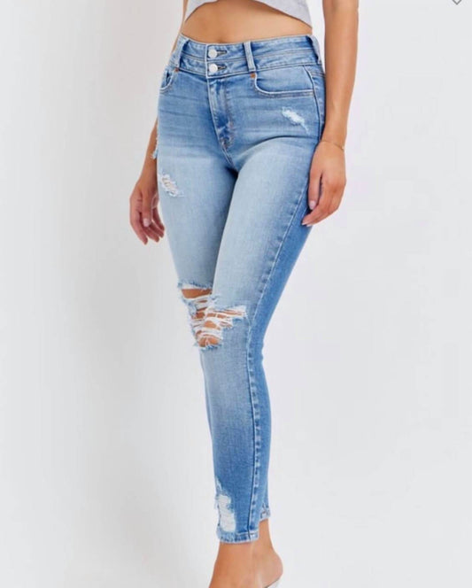 Cello - Jocelyn High Rise Distressed Skinny Jeans