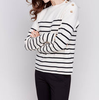 Charlie B - Striped Jacquard Crew Neck Sweater