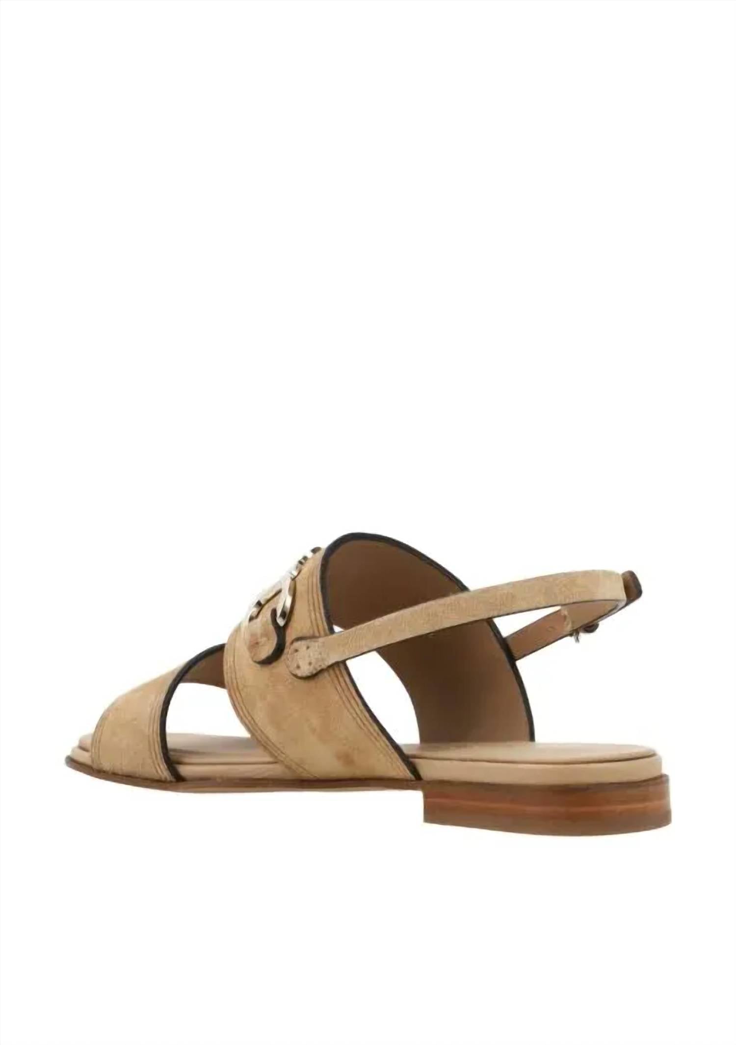 Salvatore Ferragamo - Women's Gancini Plaque Suede Sandals