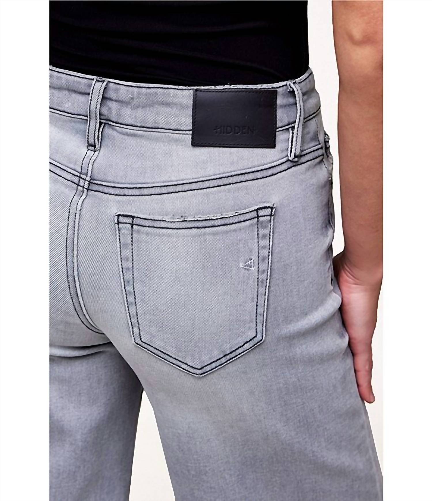 HIDDEN Nori High Rise Super Wide Leg Denim Jeans in grey - women's jeans - view 5