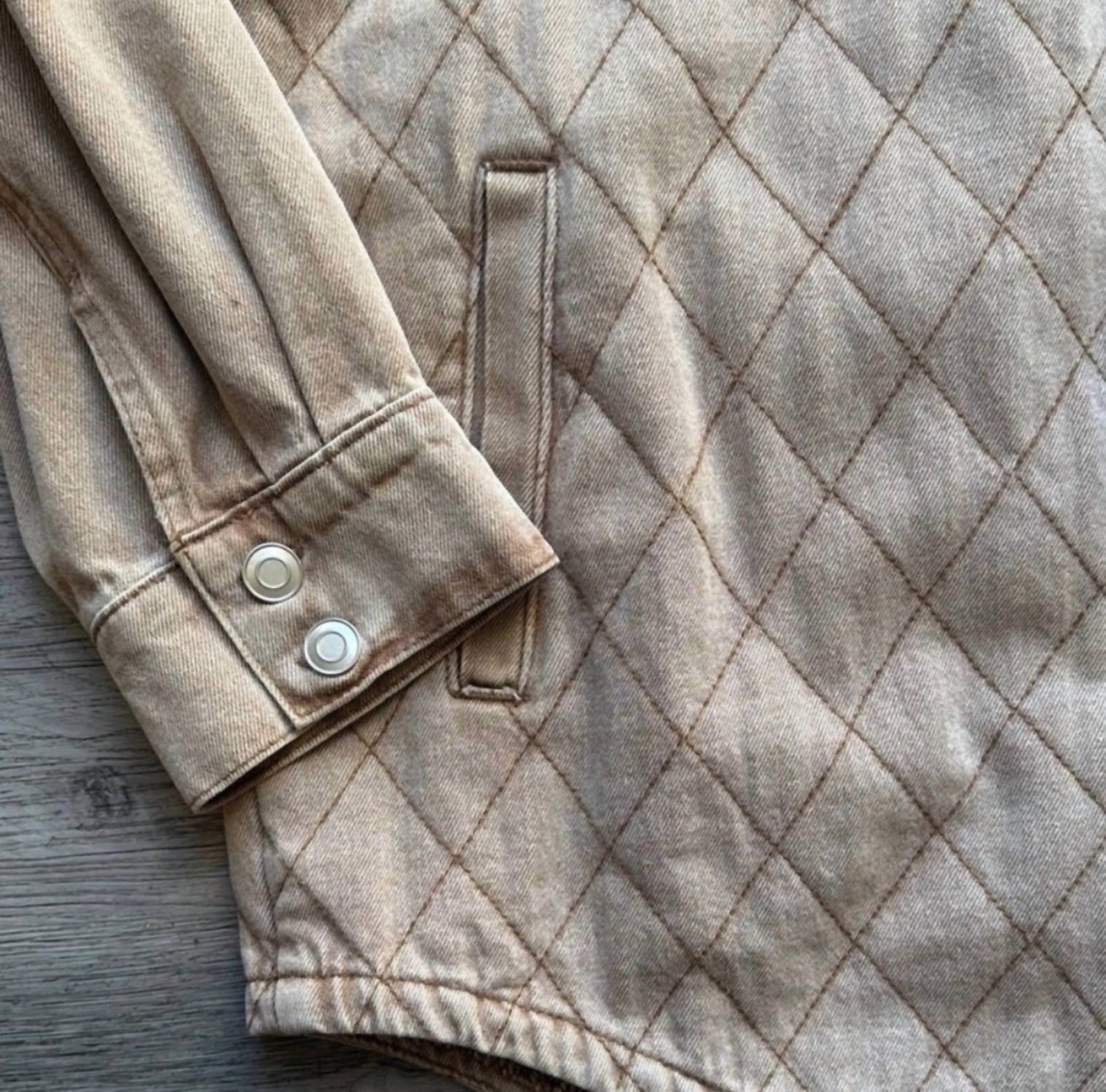 ee:some Women's Quilted Long Sleeve Jacket in beige - women's jacket - alternate view