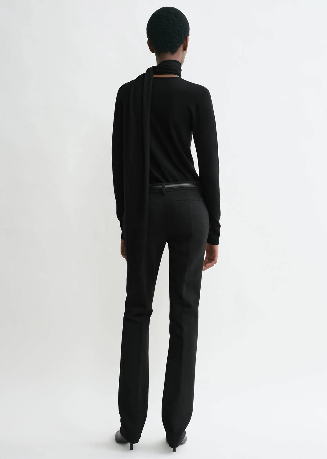 TOTEME Low Waist Slim Trousers in black - women's pants - detail view