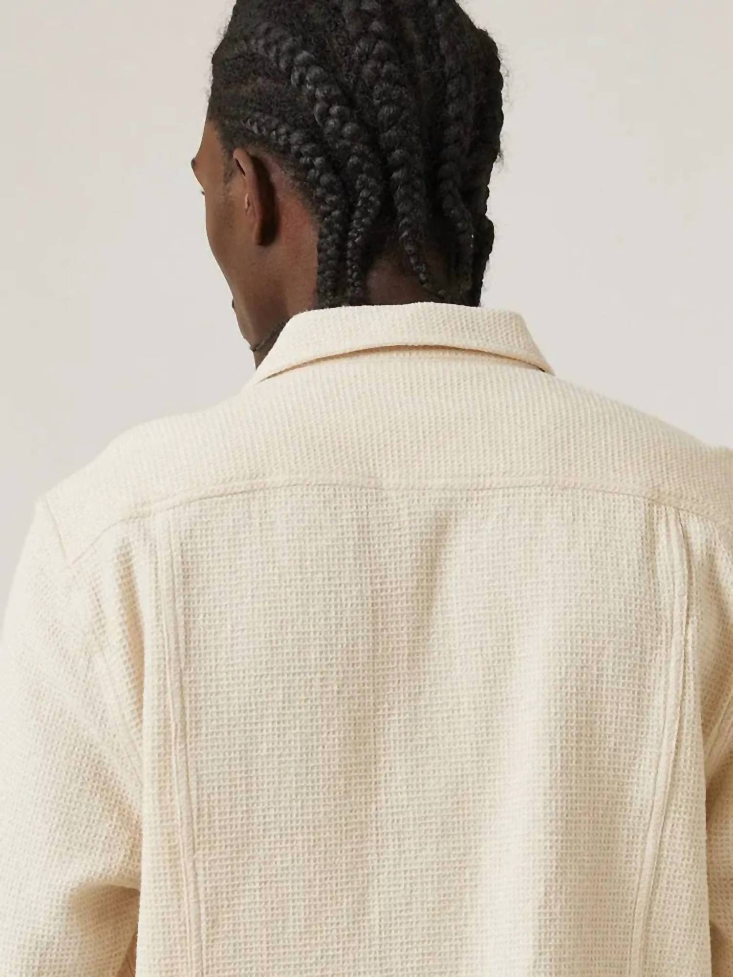 Corridor Waffle Long Sleeve Shirt in natural - men's long sleeve top - alternate view