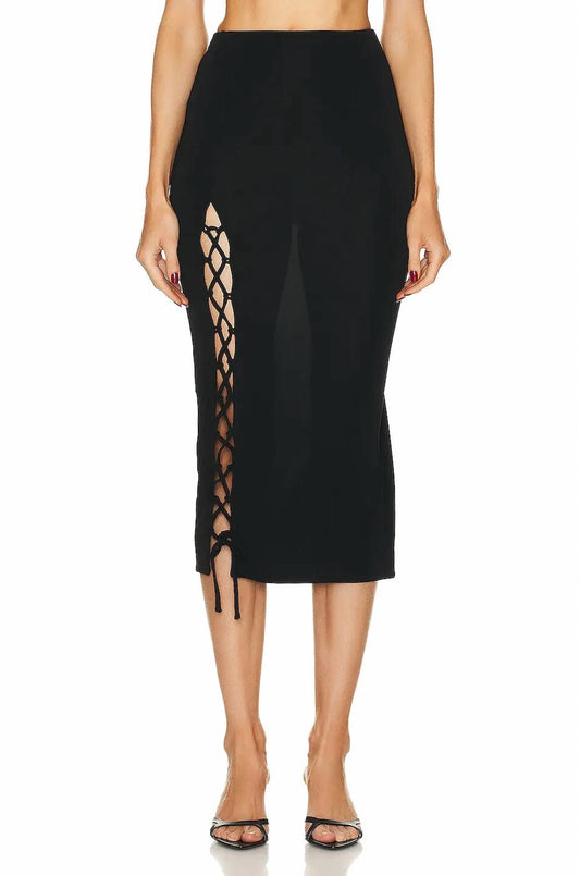 Fleur Du Mal - Jersey Lace Up Skirt