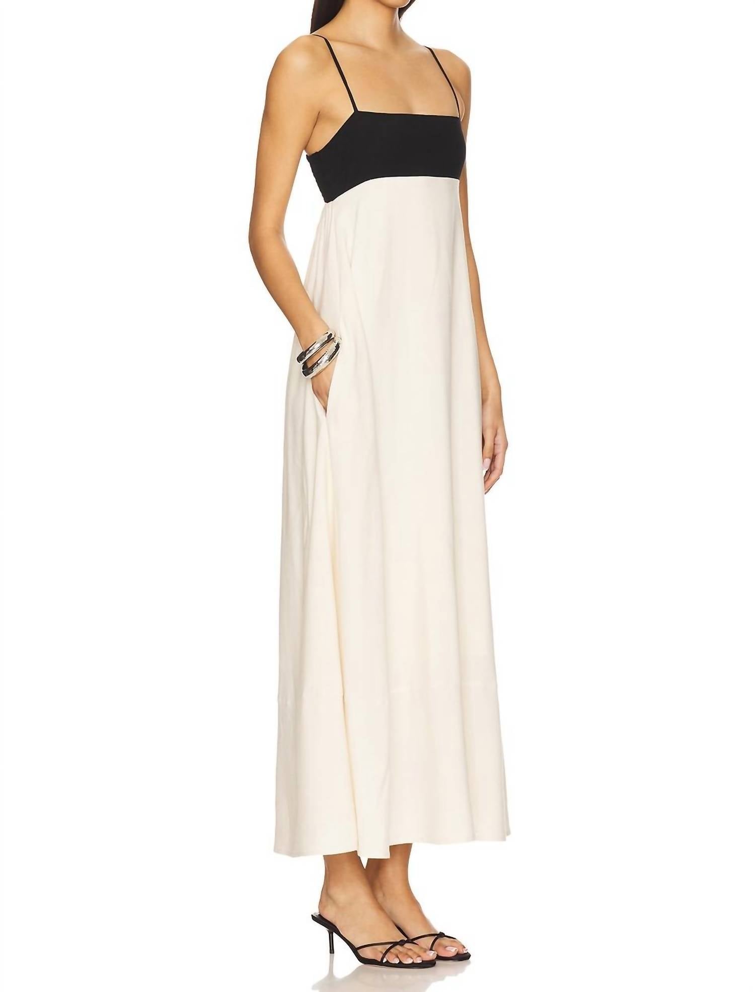 NIA Clove Dress in ecru - women's dress - detail view