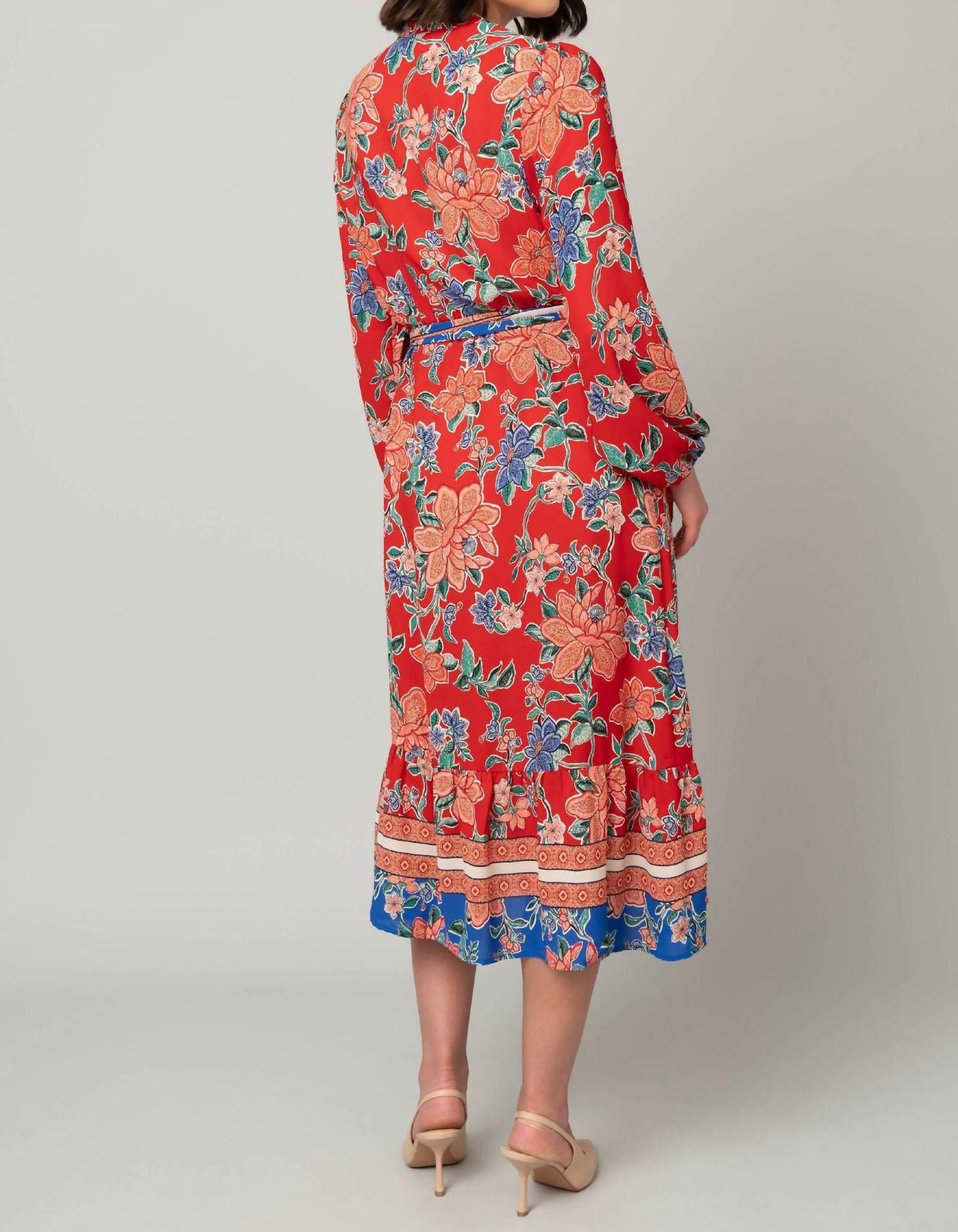 Pine Apparel - Floral Tie Maxi Dress