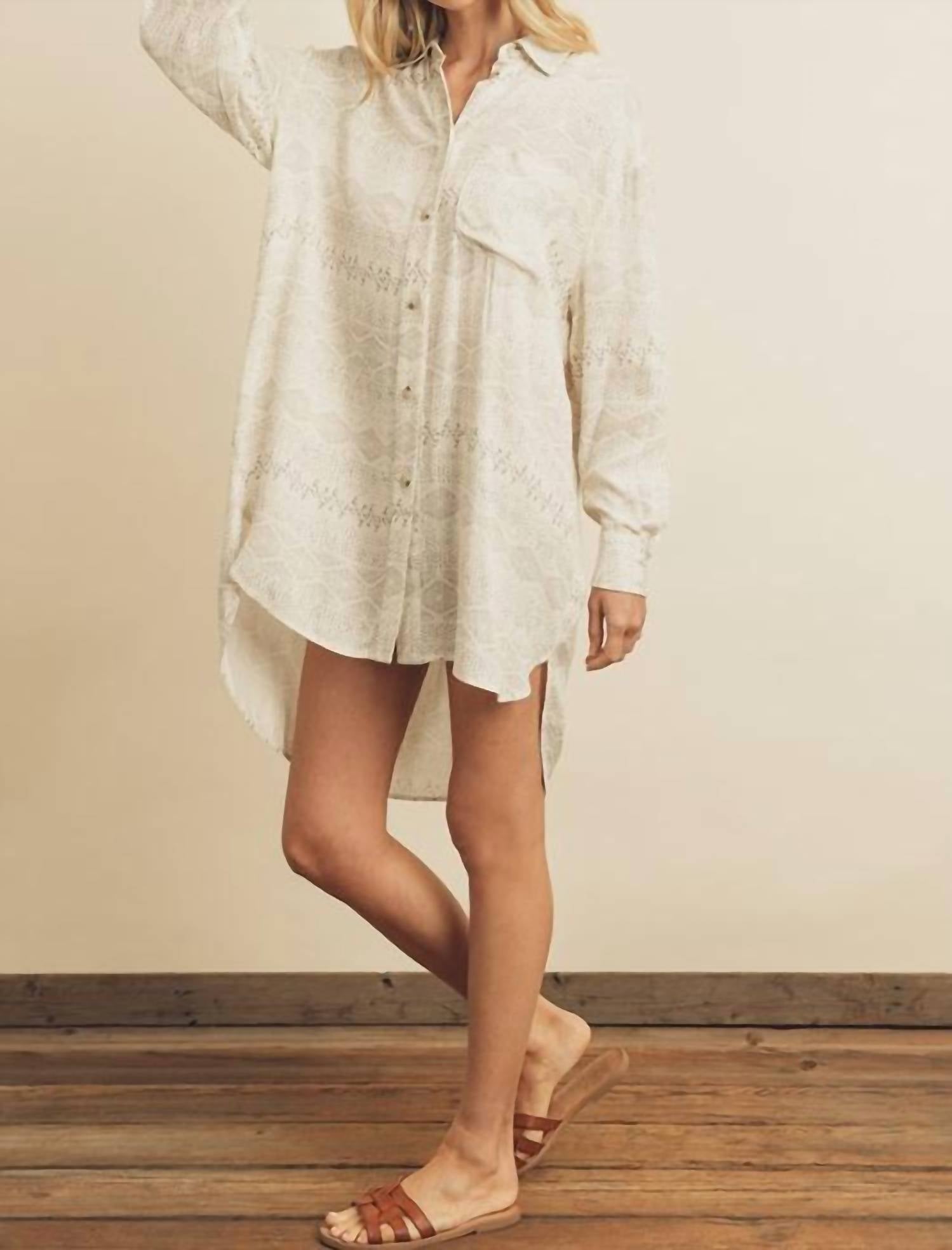 Dress Forum - Barcelona Printed Button Down Shirt Dress