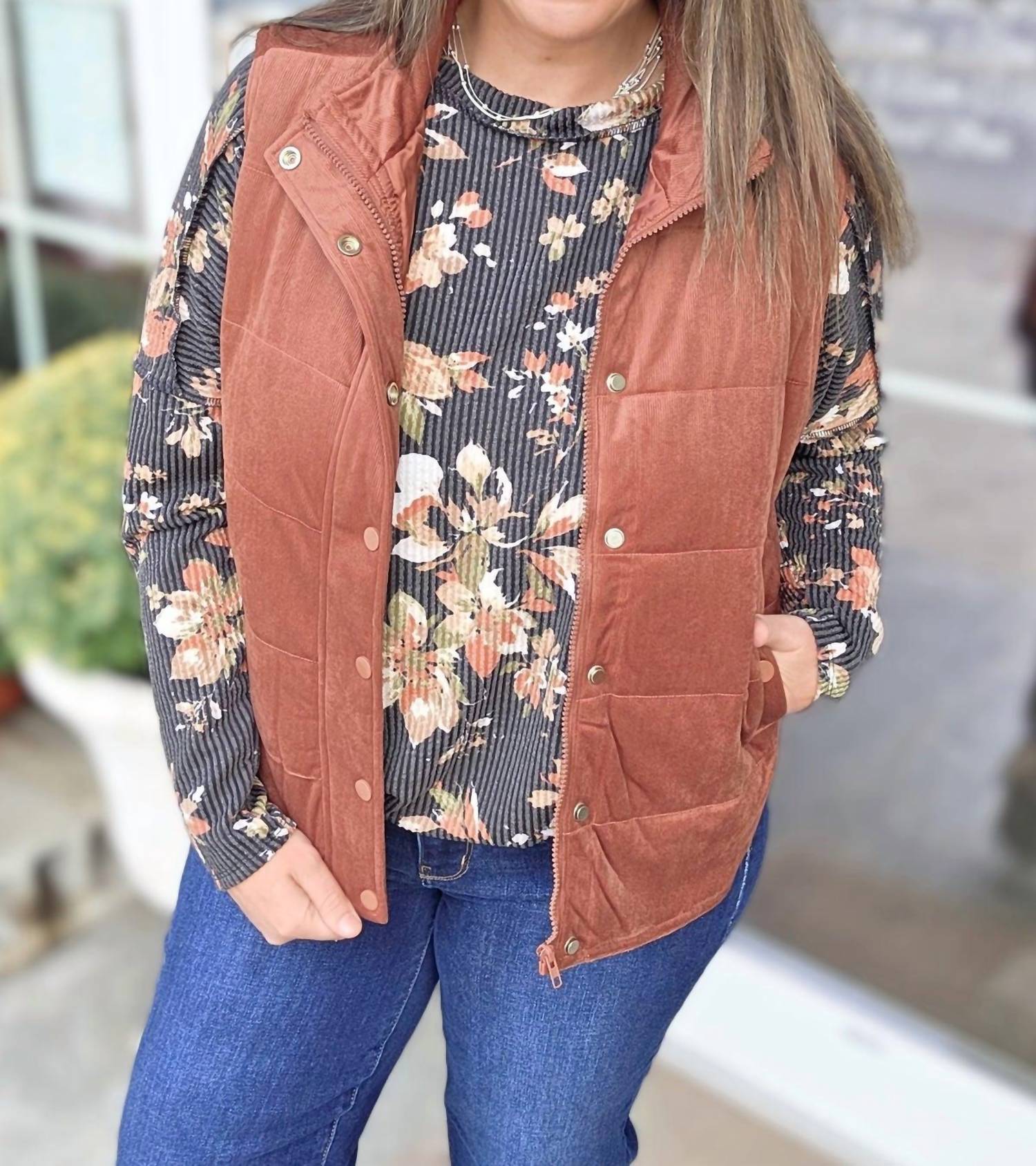 Staccato - Mini Cord Puffer Snap Button Vest