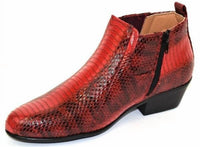 Antonio Cerrelli Men's Dress Casual Boots in red - men's boots - detail view