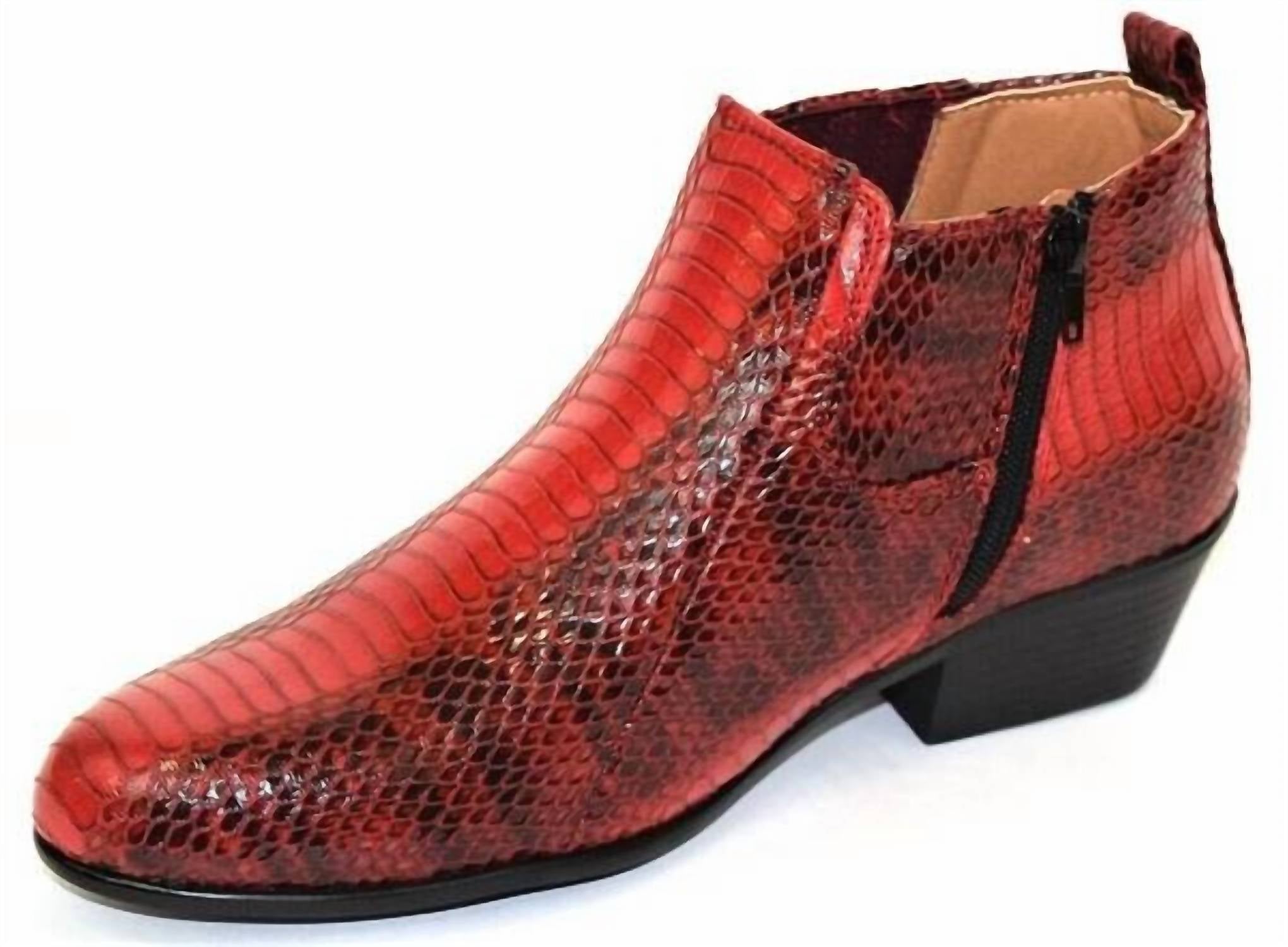 Antonio Cerrelli Men's Dress Casual Boots in red - men's boots - detail view