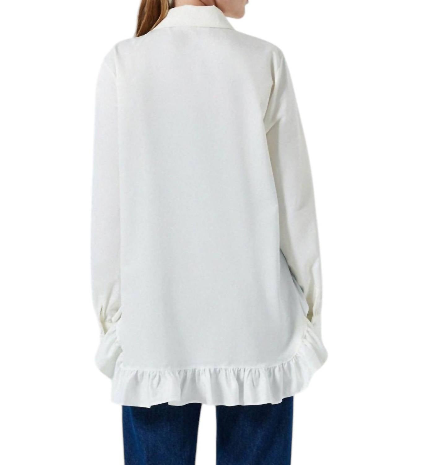 Touché - SHIRT WITH FRILL HEM TOP