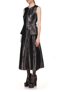 Marina Moscone - Coated Canvas A-line Skirt