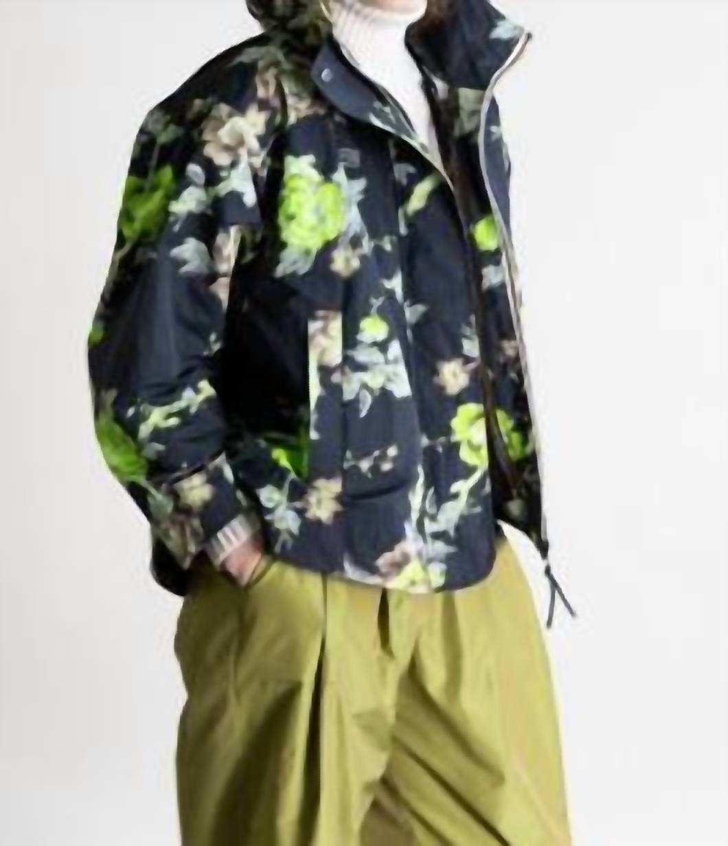 Psophia - Floral-print Hooded Jacket