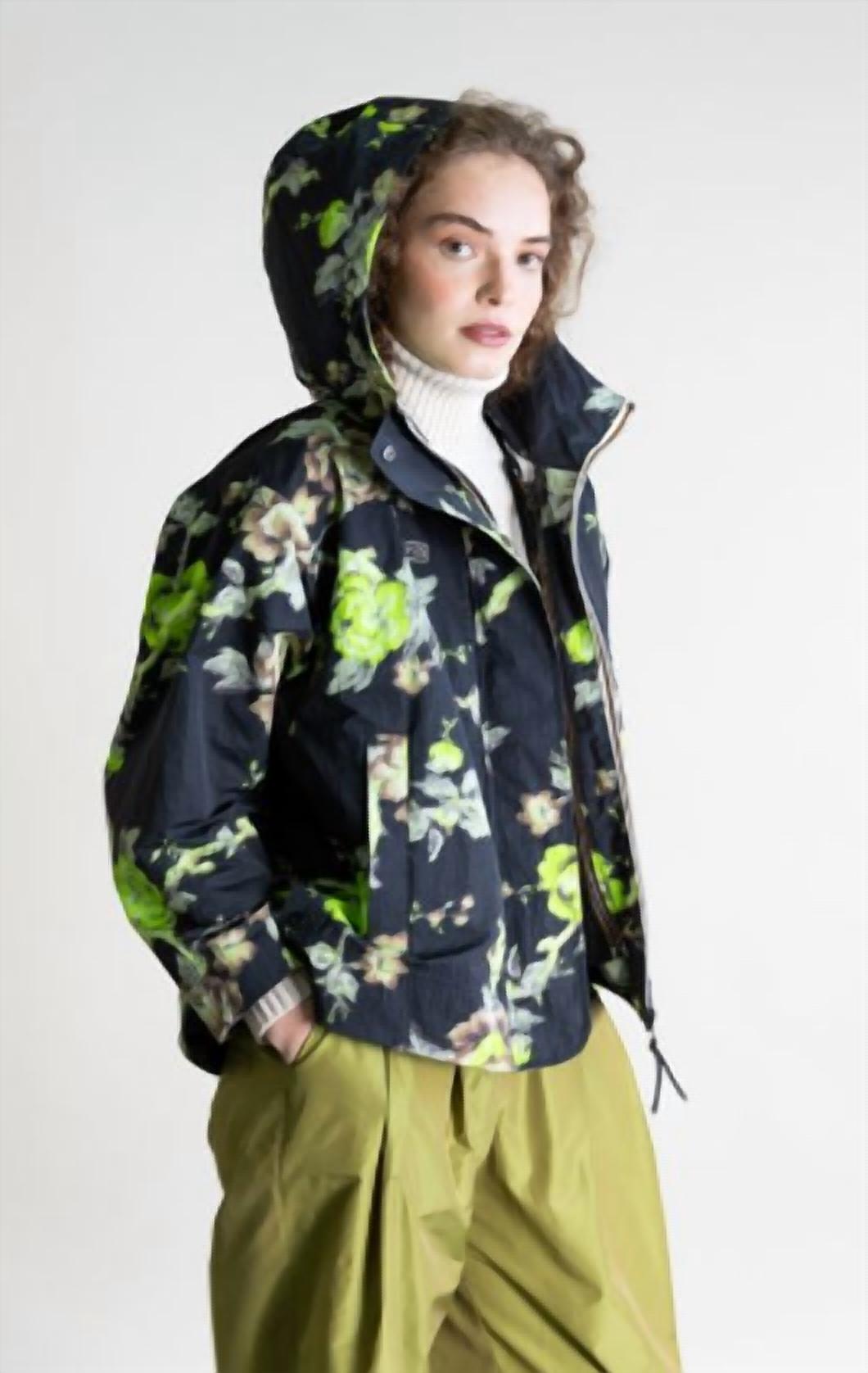 Psophia - Floral-print Hooded Jacket