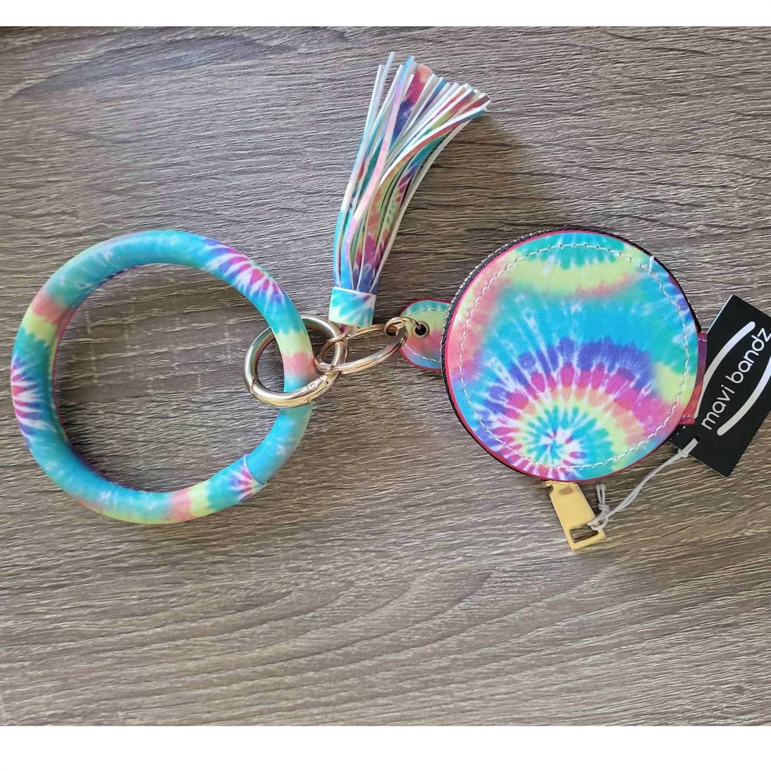 Mavi Bandz - Colorful Tie Dye Bangle Tassel Keyring Keychain Earbud Airpod Case