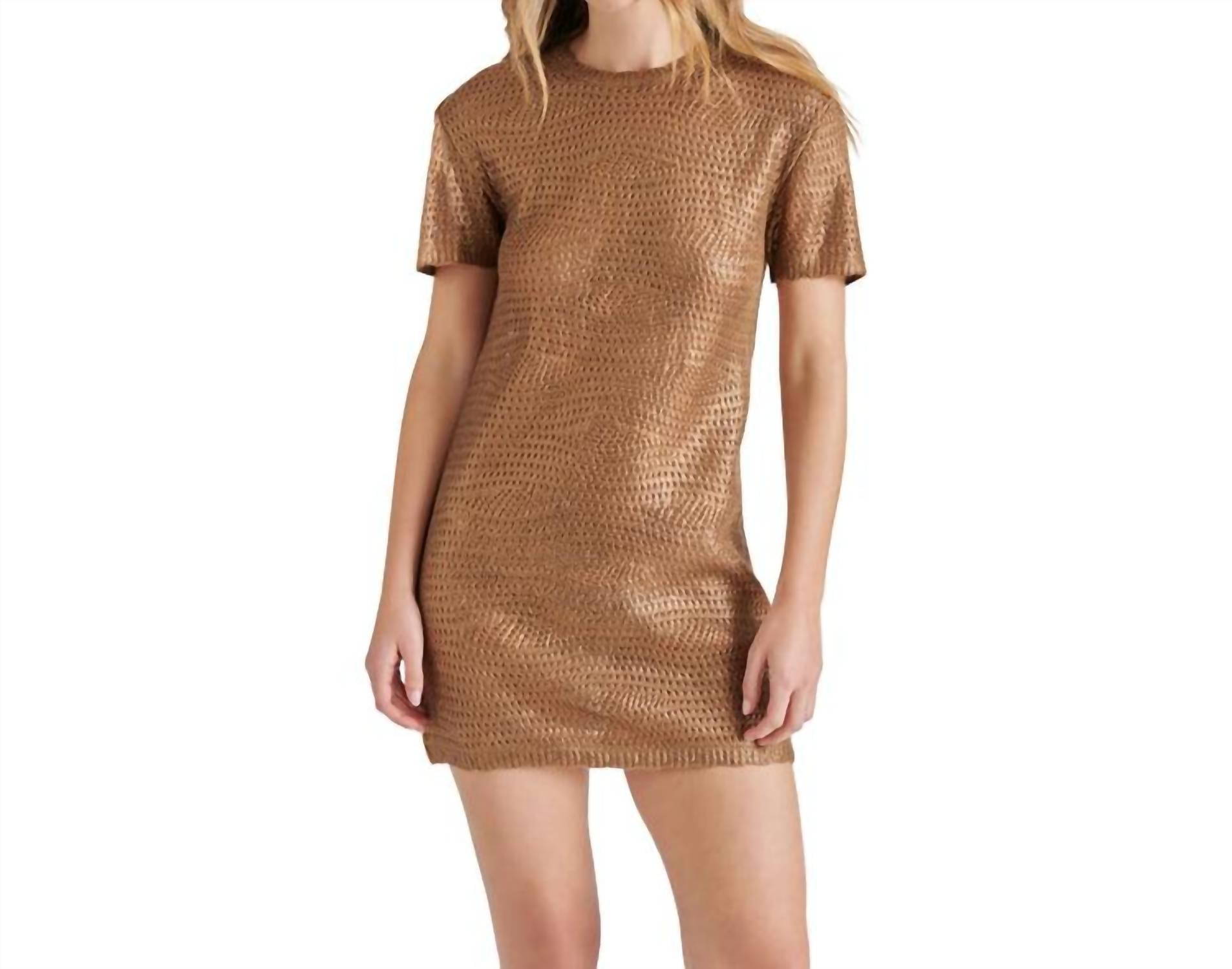 Steve Madden - Metallic Knit Mini Dress