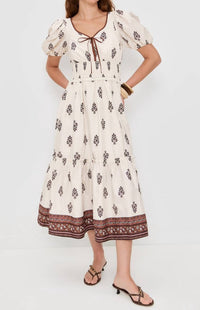 Moon River - Puff Sleeve Pleated Midi Dress