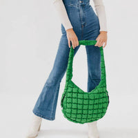 Pretty Simple Carmen Quilted Hobo Tote Bag in emerald - women's bag - view 5