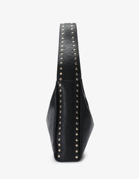 REMI/REID Women's Pascal Vegan Studded Shoulder Bag in black gold - women's bag - alternate view