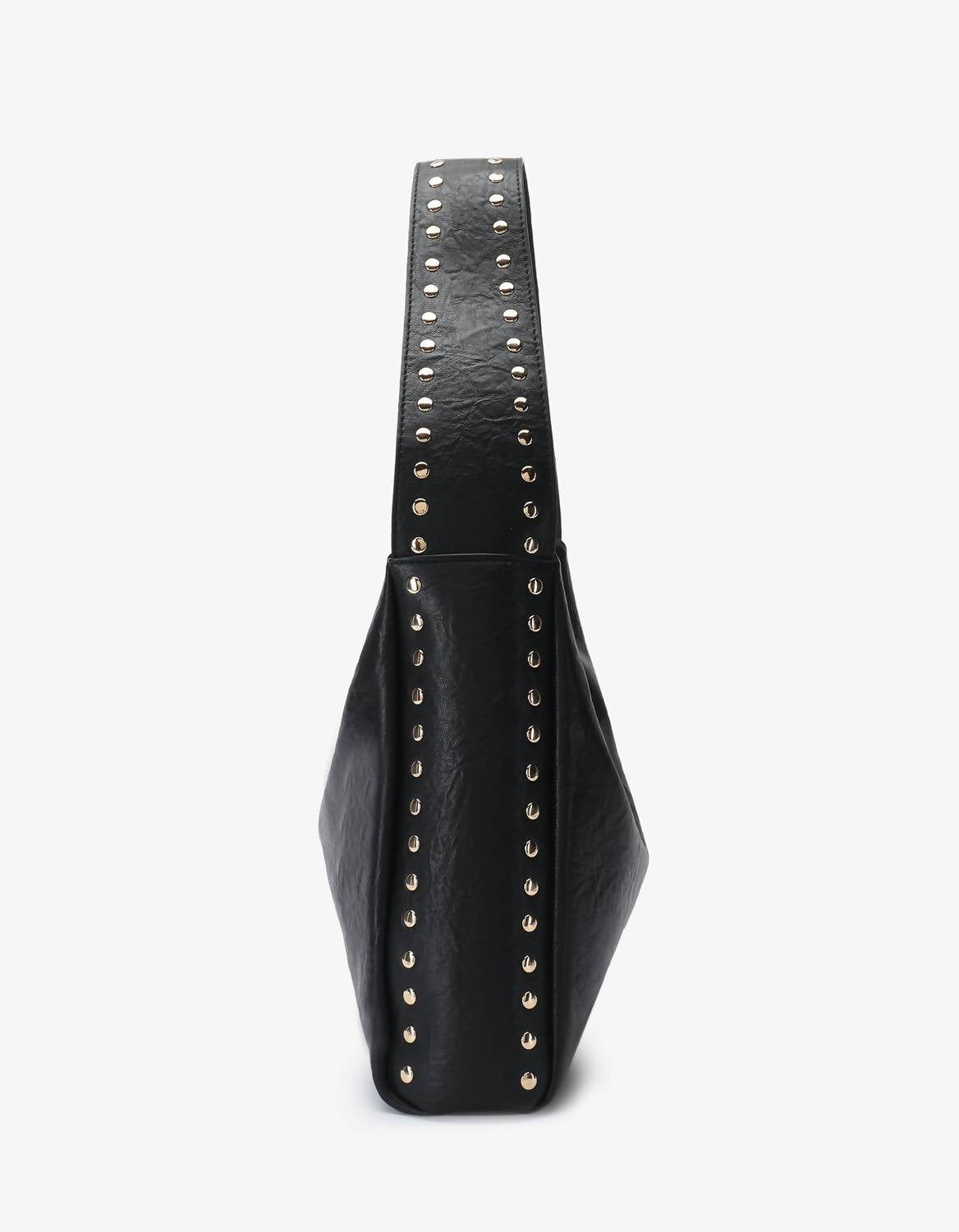 REMI/REID Women's Pascal Vegan Studded Shoulder Bag in black gold - women's bag - alternate view
