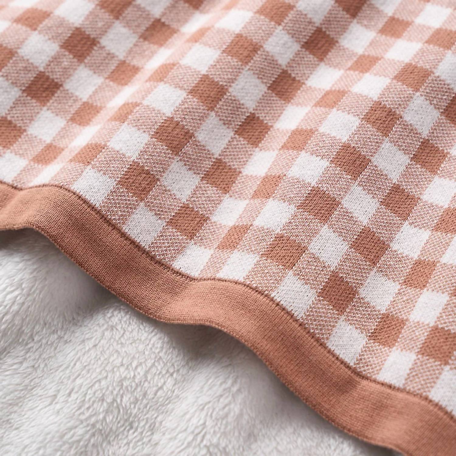 Elegant Baby - Kid's Gingham Fur Back Blanket