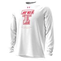 UNDER ARMOUR Men's Texas Tech Shooter Long Sleeve Shirt in white - men's long sleeve top