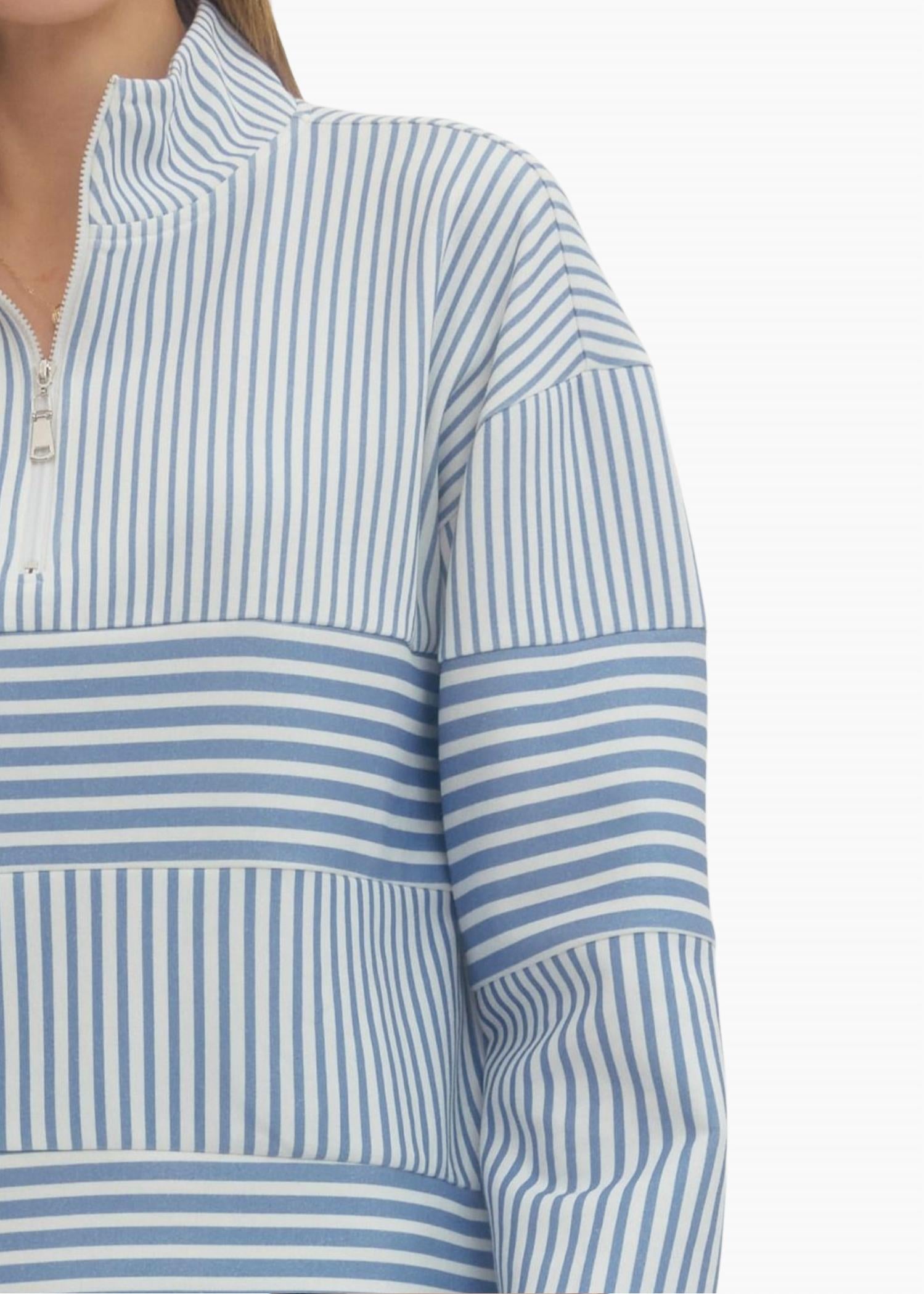 entro Hudon Pullover Top in blue - women's long sleeve top - view 4