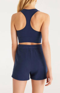 Z Supply SIA TANK BRA in midnight blue - women's intimate - detail view