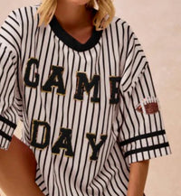 Gameday Couture - A-team Striped Game Day Top