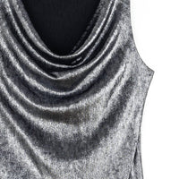 Clara Sunwoo - Metallic Cowl Neck Draped Tank