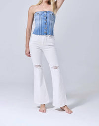 Sneak Peek - Flare Denim Distressed Jean