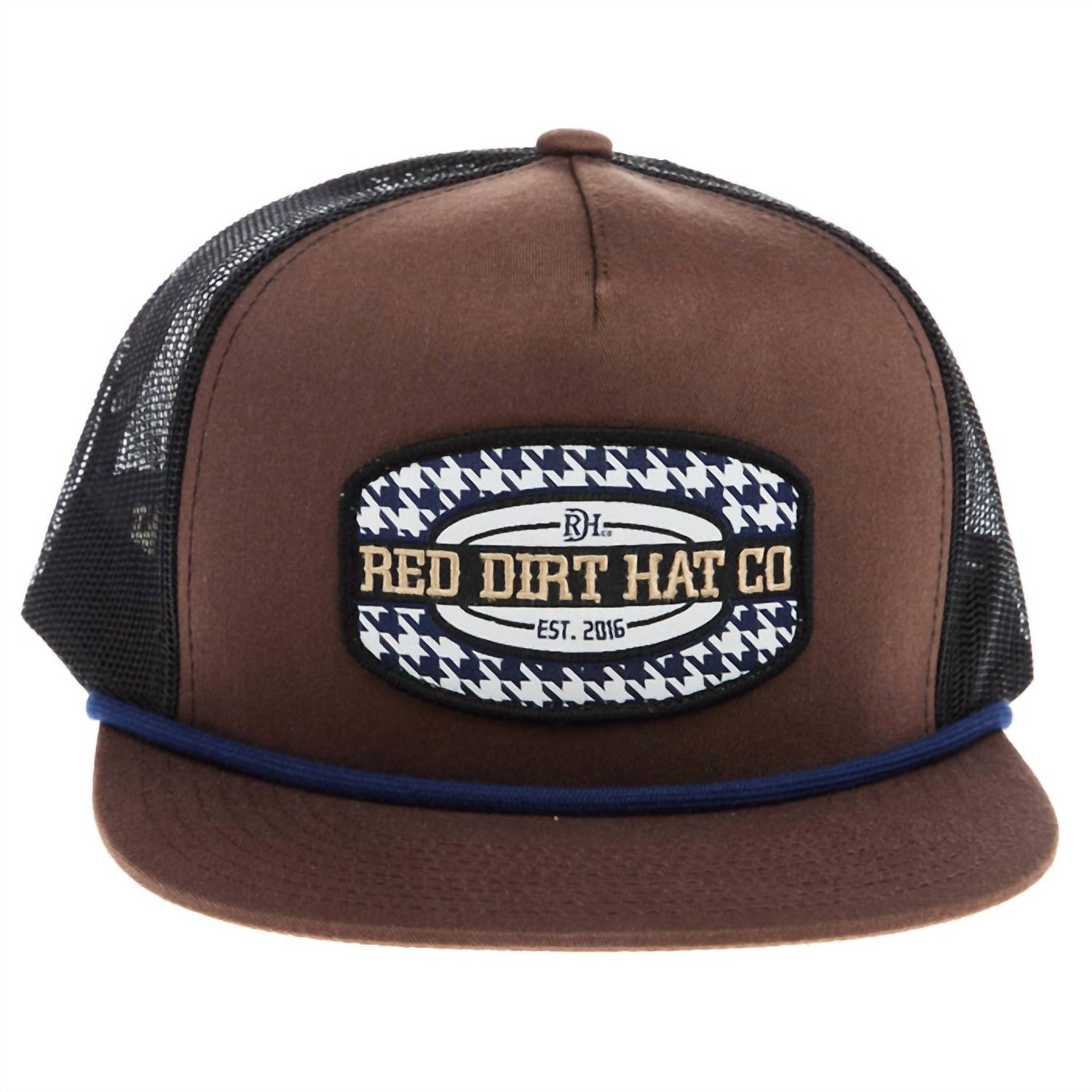 Red Dirt Hat Company - Men's Hound Patch 5 Panel Flat Trucker Rope Cap