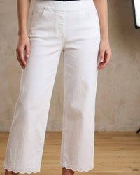 N Touch - Pull On Capri With Embroidery Scalloped Hem