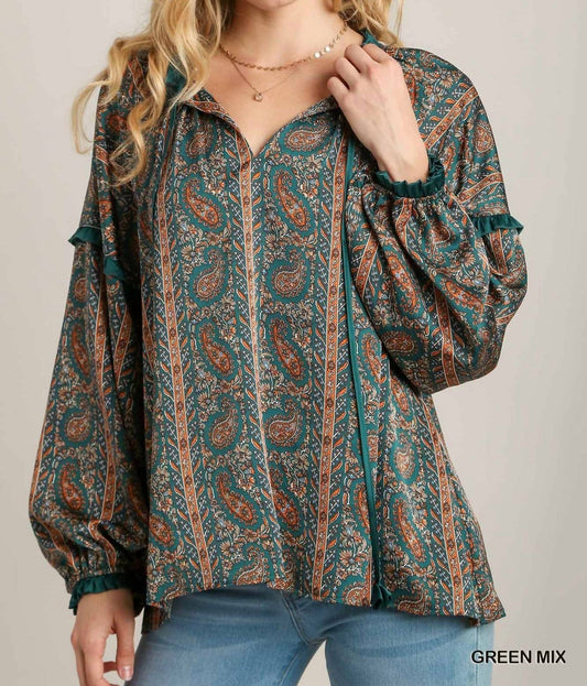 Keren Satin Paisley Blouse