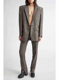 Stella Mccartney - Slim Fit Check Split Hem Wool Pants