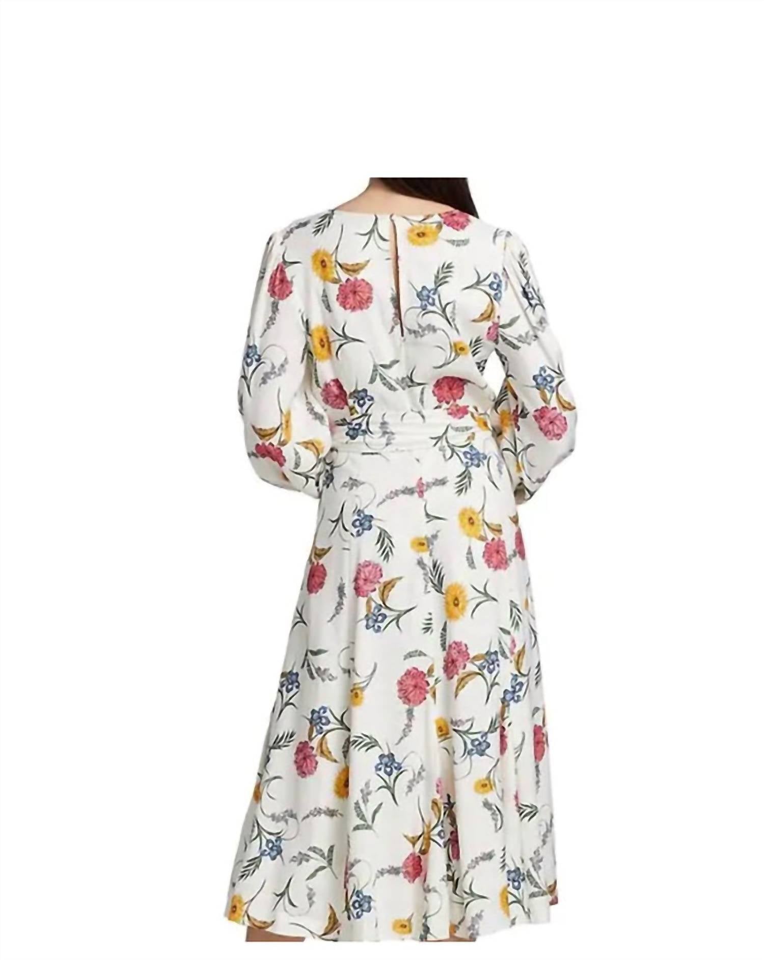 Elie Tahari - French Garden Linen A Line Midi Dress