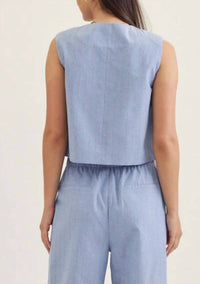 Entro - Striped Sleeveless Cropped Vest