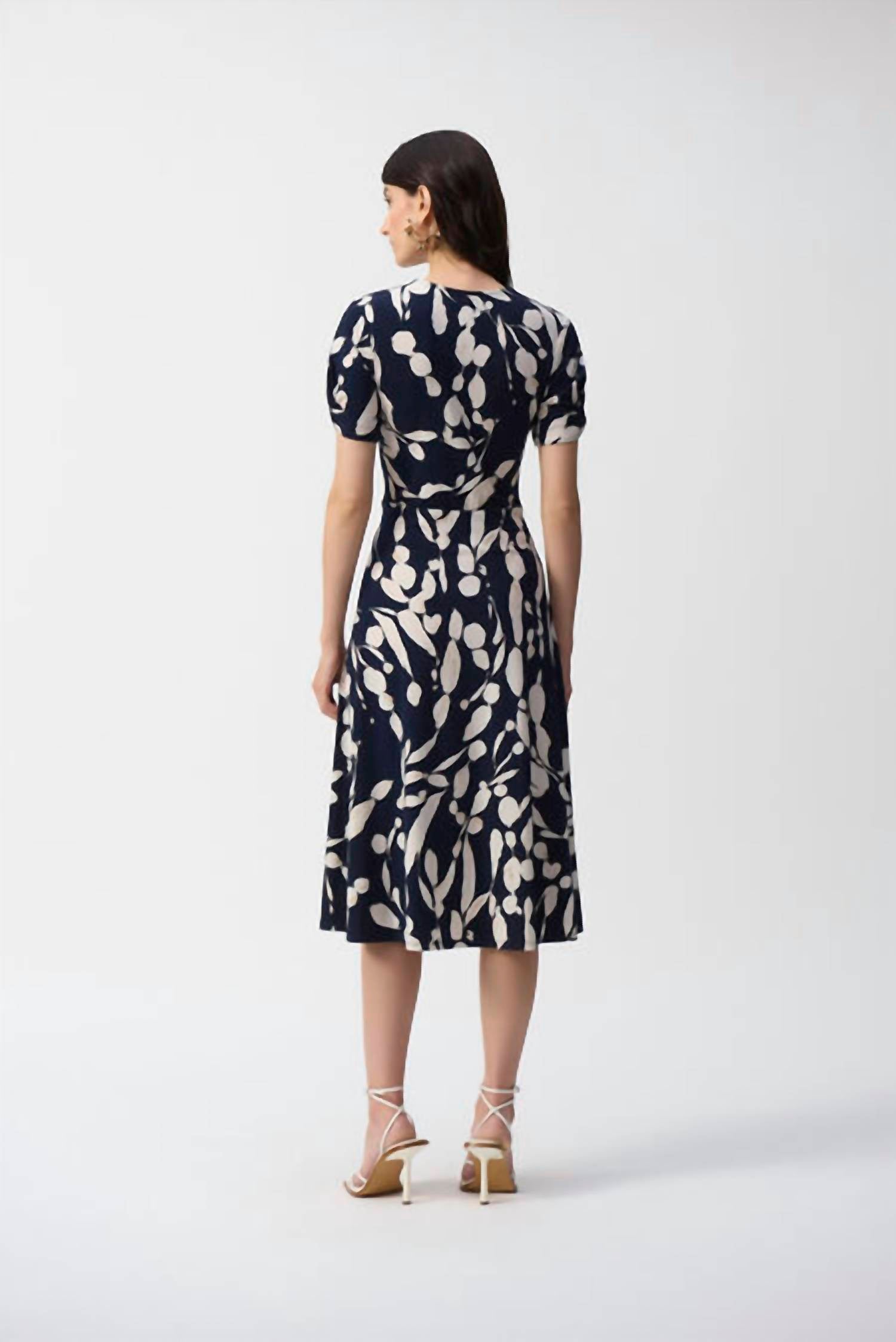 Joseph Ribkoff - Floral V-neck Midi Dress