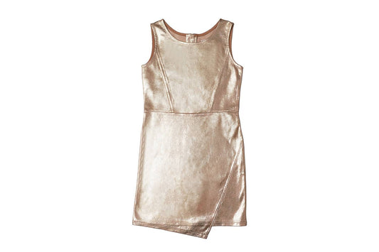 Mia - Girl's Foiled Asymmetrical Dress