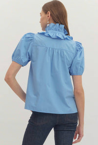 Entro - Ruffled Neck Top